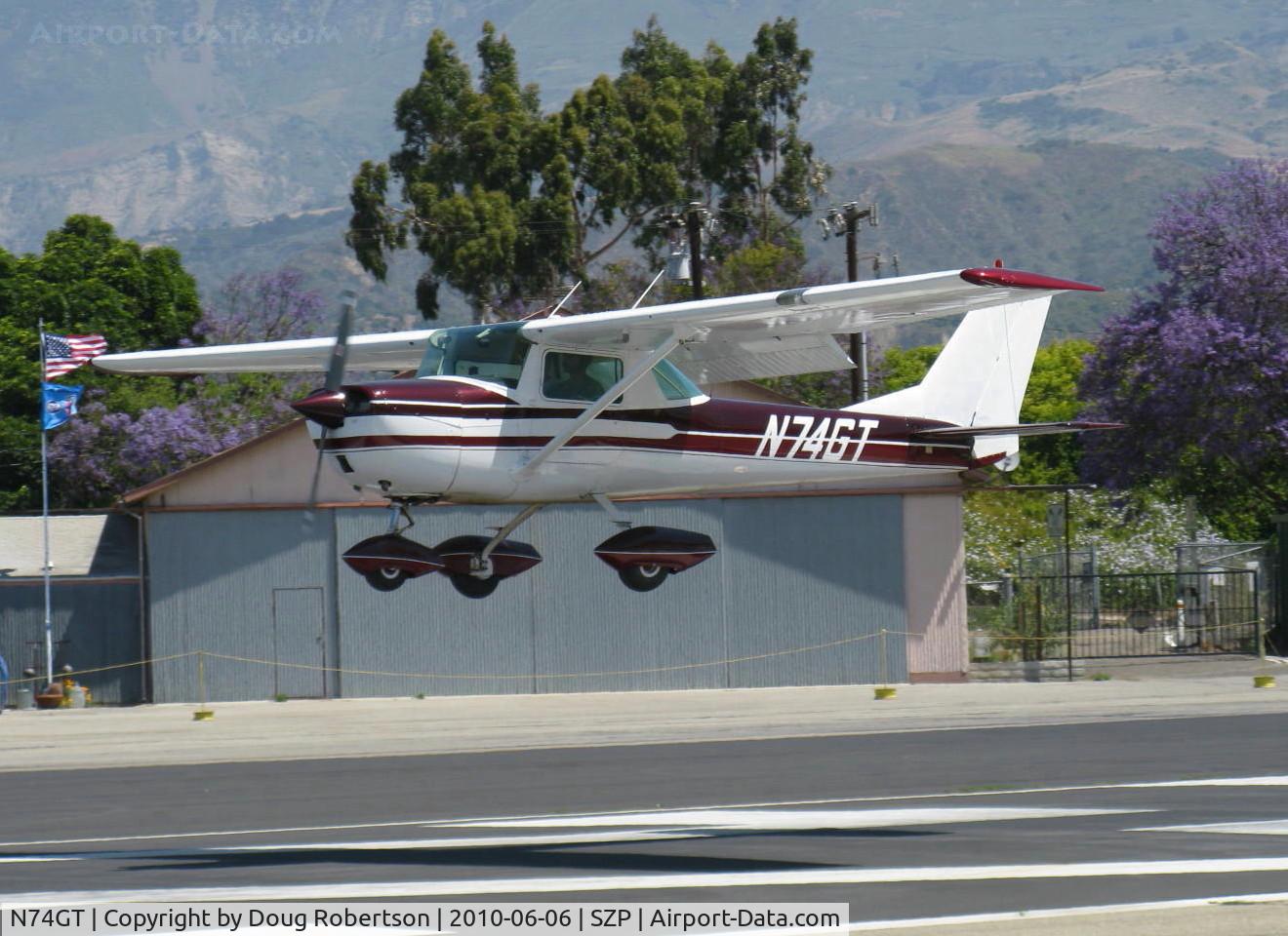 N74GT, 1969 Cessna 150J C/N 15070302, 1969 Cessna 150J, Continental O-200 100 Hp, landing Rwy 22