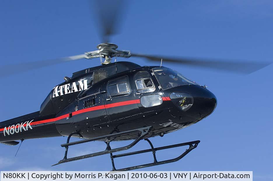 N80KK, Aerospatiale AS-355F-2 Ecureuil 2 C/N 5488, Leaving for A-Team premiere at Chinese Theater.
