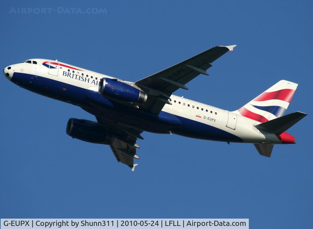 G-EUPX, 2001 Airbus A319-131 C/N 1445, Taking off rwy 18R