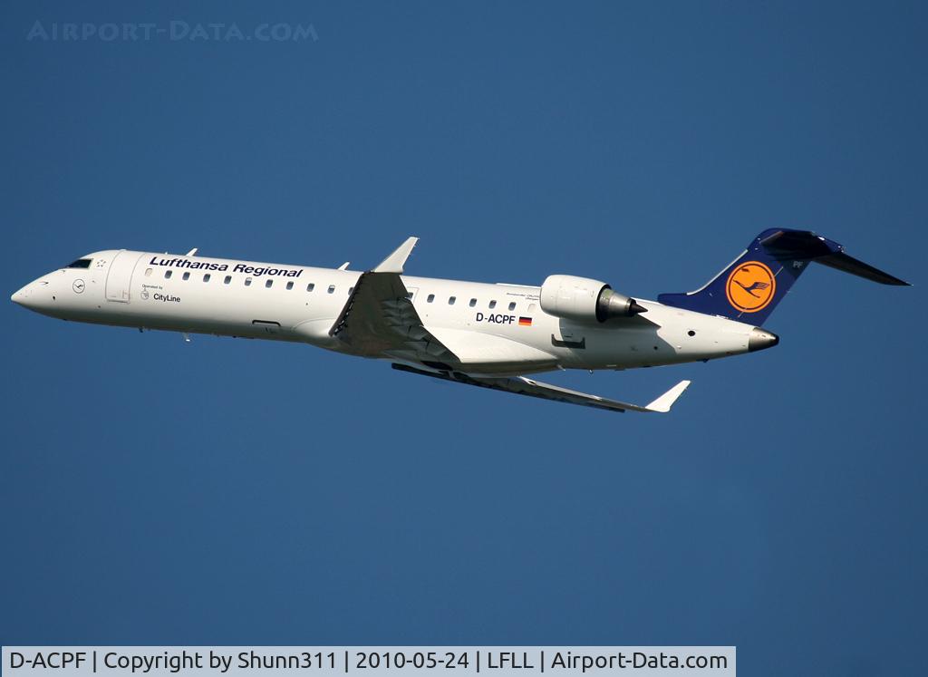 D-ACPF, 2001 Canadair CRJ-701ER (CL-600-2C10) Regional Jet C/N 10030, Taking off rwy 18R
