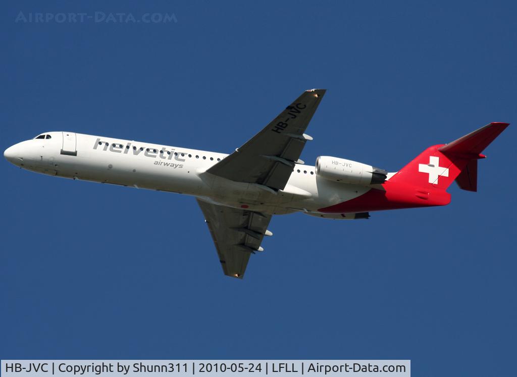 HB-JVC, 1994 Fokker 100 (F-28-0100) C/N 11501, Taking off rwy 18R