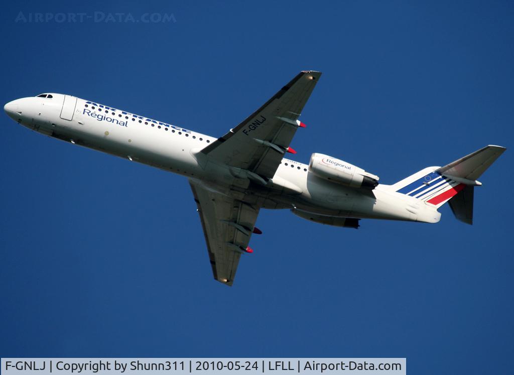 F-GNLJ, 1991 Fokker 100 (F-28-0100) C/N 11344, Taking off rwy 18R