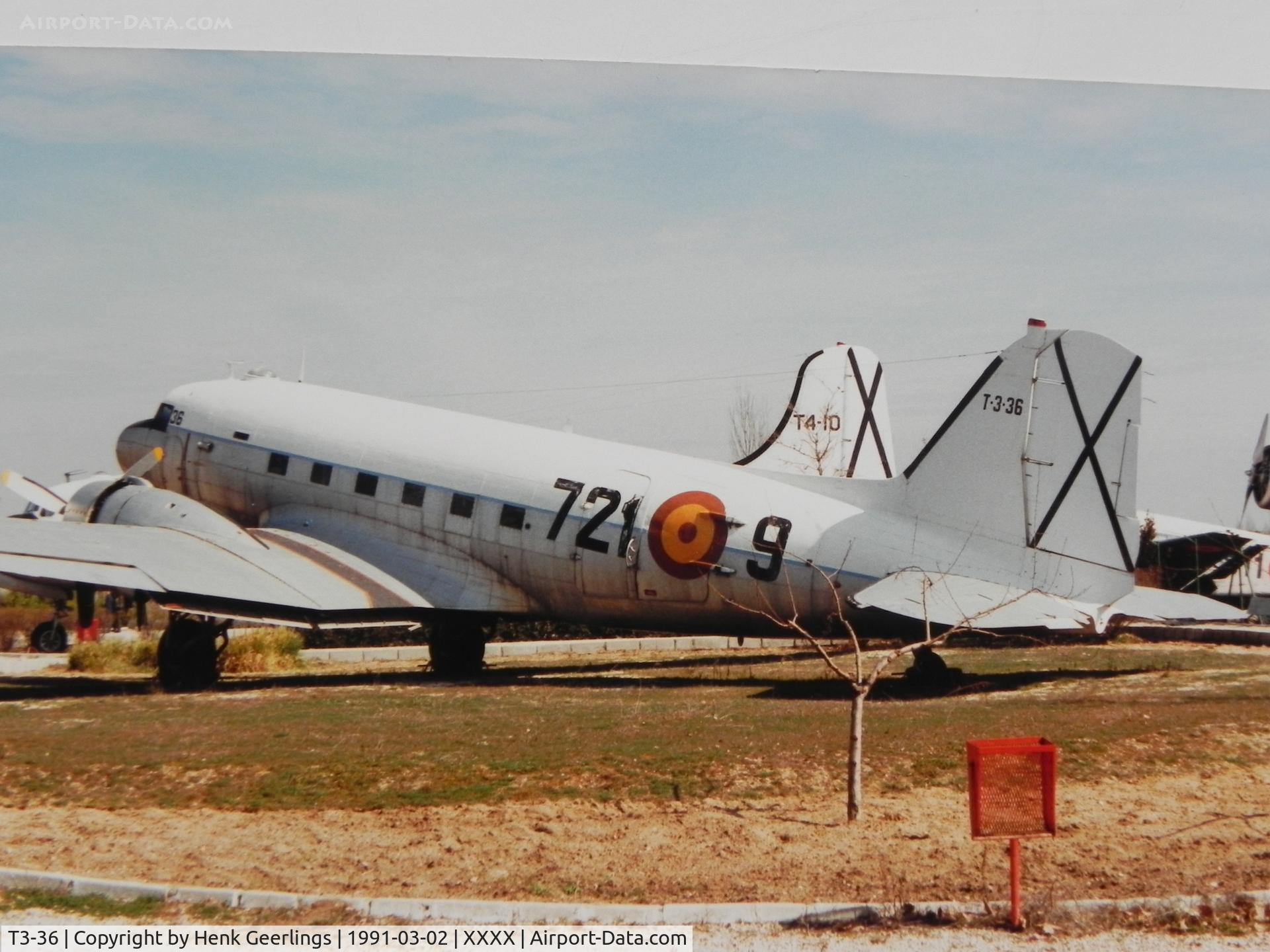 T3-36, 1943 Douglas C-47B Skytrain C/N 20600, Museo del Aire, Cuatro Vientos , Madrid.Scan from photo taken in 1991 Spanish Air Force