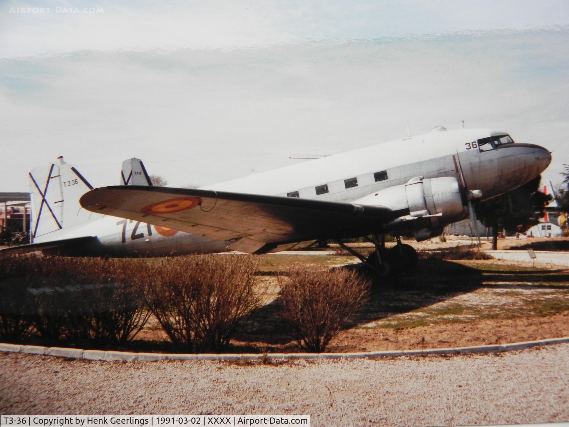 T3-36, 1943 Douglas C-47B Skytrain C/N 20600, Museo del Aire, Cuatro Vientos , Madrid.Scan from photo taken in 1991 Spanish Air Force