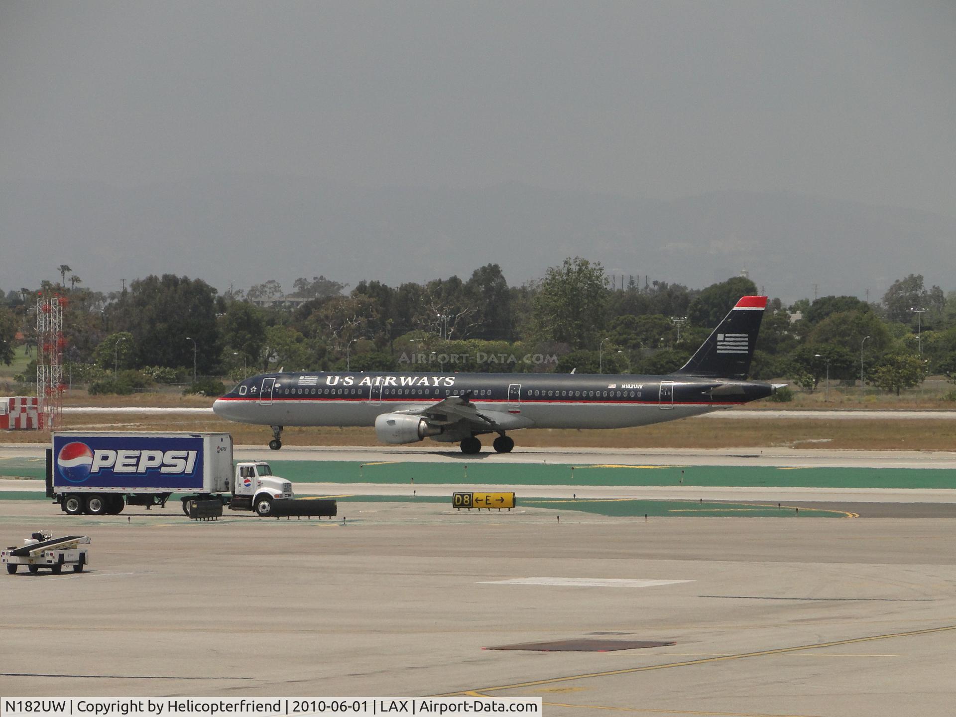 N182UW, 2001 Airbus A321-211 C/N 1536, Starting take off roll westbound runway 24L