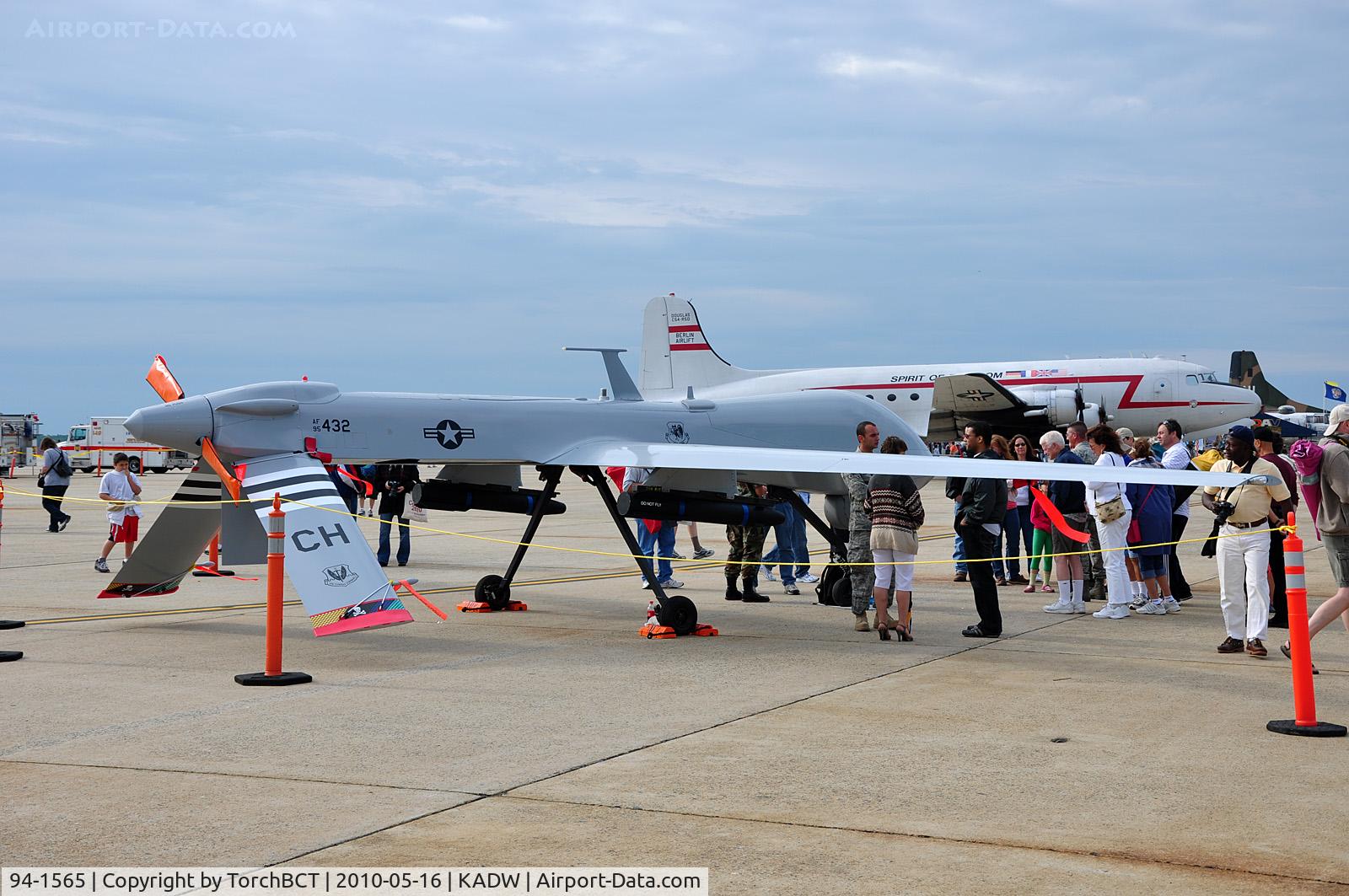 94-1565, General Atomics RQ-1K Predator C/N P-003, RQ-1K Predator displayed as MQ-1B Predator 95-0432 at Andrews AFB Open House '10.