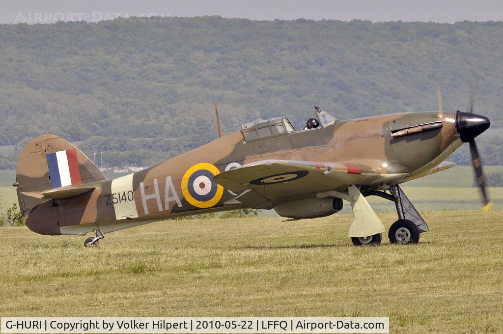 G-HURI, 1942 Hawker (CCF) Hurricane Mk12A C/N 72036, at lffq