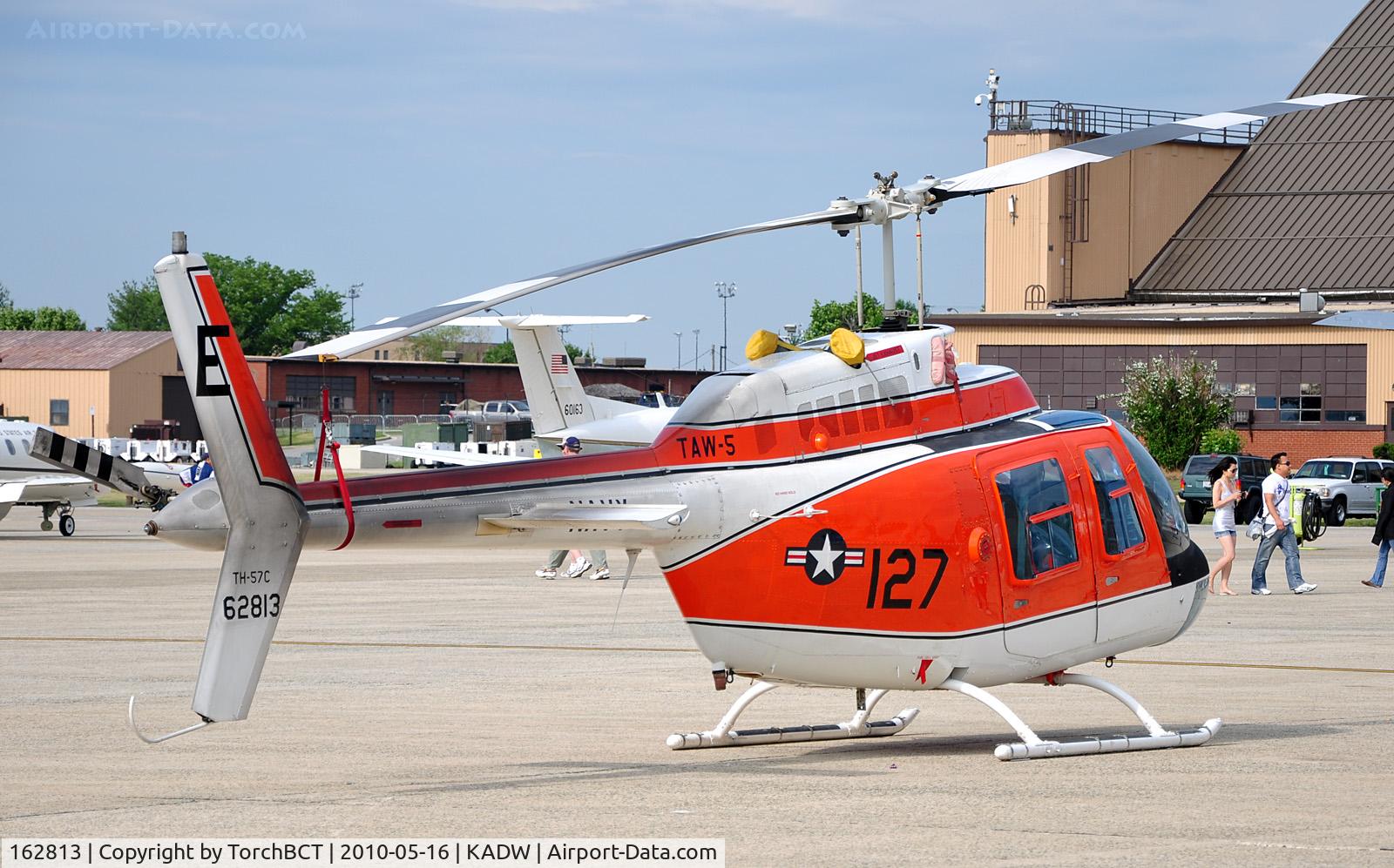 162813, Bell TH-57C Sea Ranger C/N 3838, Marine version of the Jet Ranger on display at Andrews AFB Open House '10.
