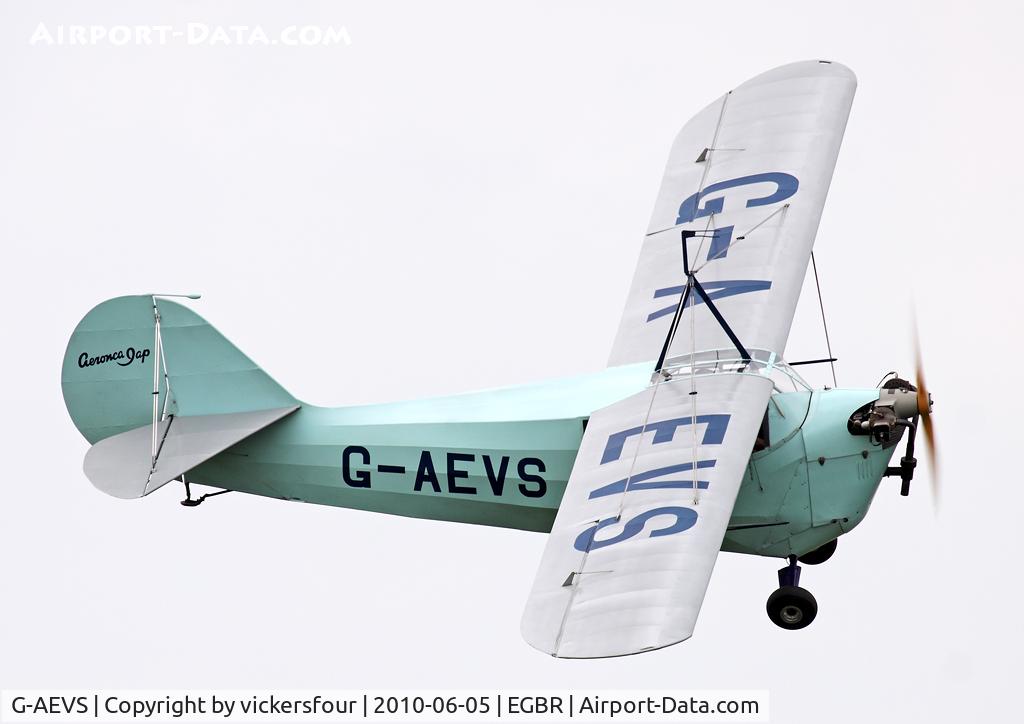 G-AEVS, 1937 Aeronca 100 C/N AB114, Privately operated. Breighton.