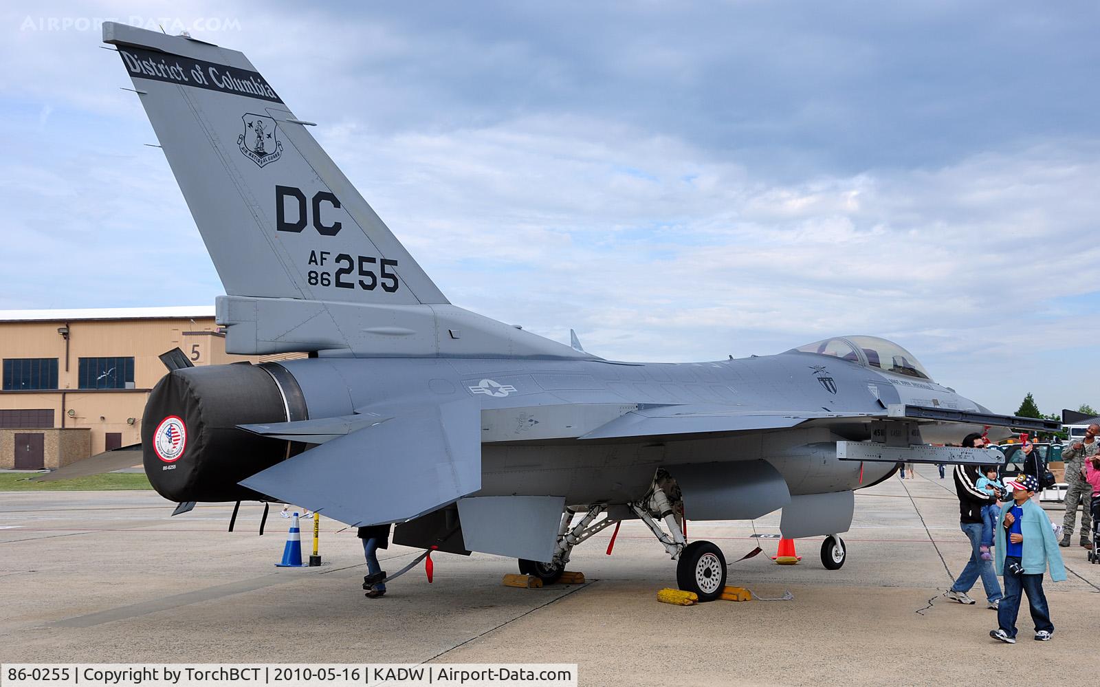 86-0255, General Dynamics F-16C Fighting Falcon C/N 5C-361, 121st FS F-16 on display at Andrews AFB Open House '10.