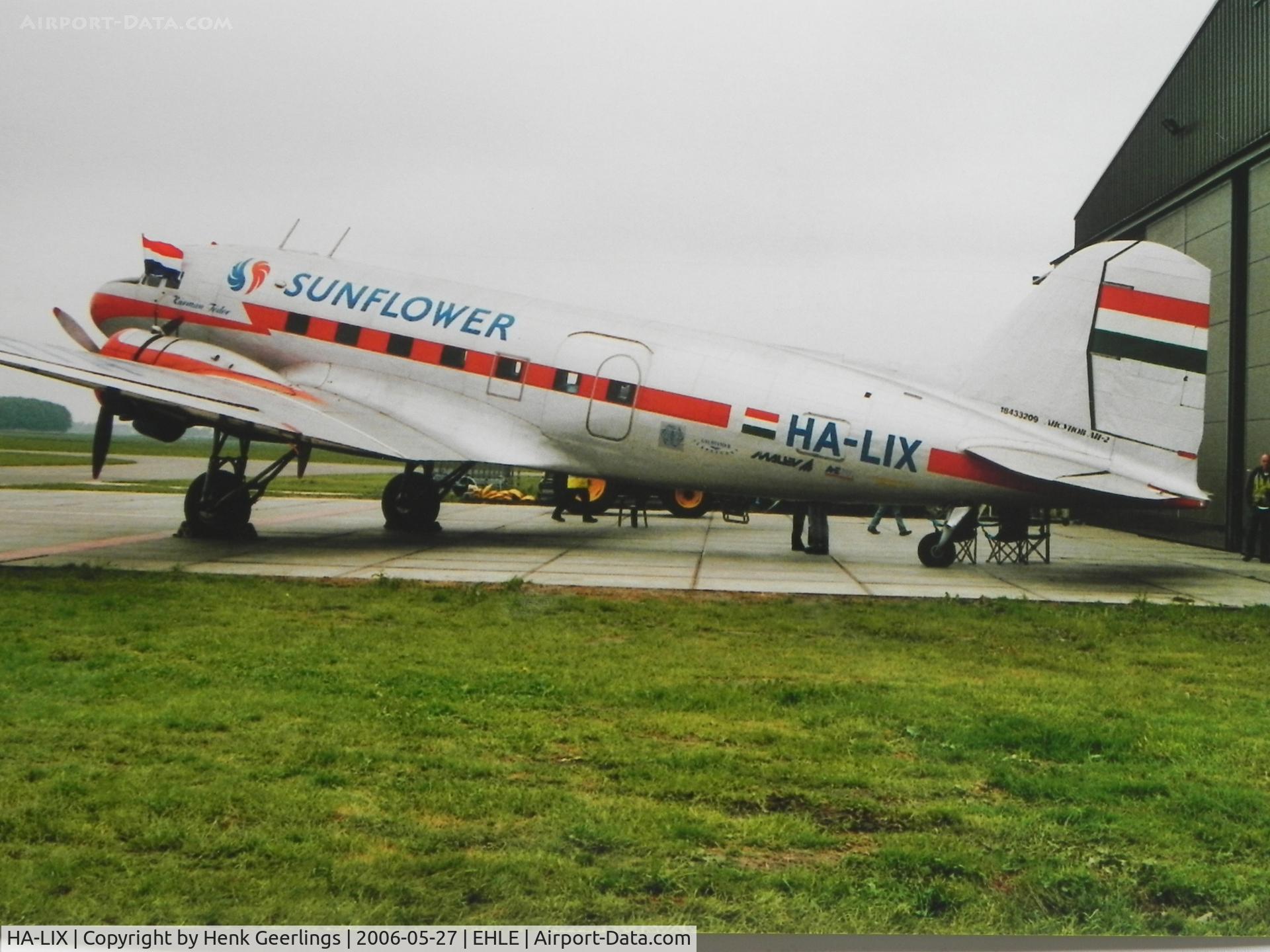HA-LIX, 1949 Lisunov Li-2T Cab C/N 18433209, Fly-In at Aviodrome Air Museum at Lelystad Airport

Scan from photo taken in May 2006