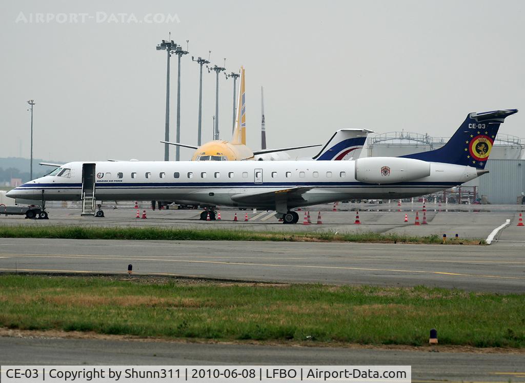 CE-03, 2001 Embraer ERJ-145LR (EMB-145LR) C/N 145526, Parked at the General Aviation area in new c/s