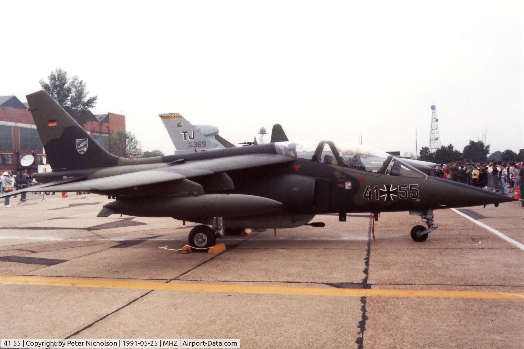 41 55, Dassault-Dornier Alpha Jet A C/N 0155, Alpha Jet of JBG-49 in the static park at the 1991 Mildenhall Air Fete.