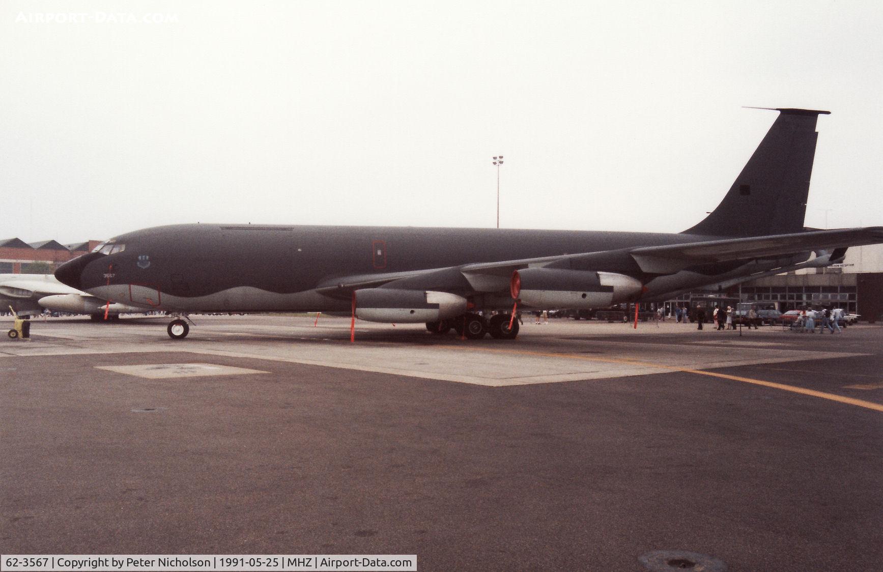 62-3567, 1962 Boeing KC-135A Stratotanker C/N 18550, KC-135A Stratotanker of 71st Air Refuelling Squadron/2nd Bombardment Wing at Barksdale AFB on display at the 1991 Mildenhall Air Fete.