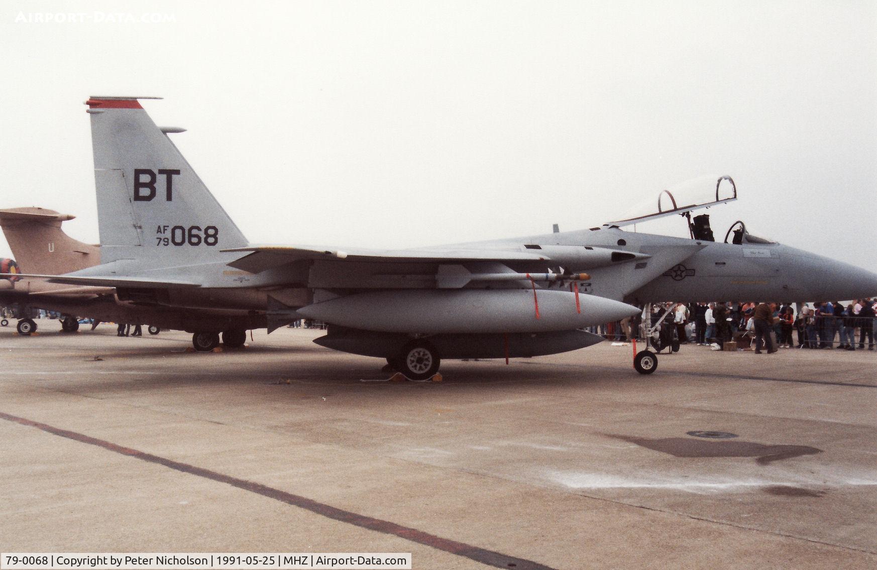 79-0068, 1979 McDonnell Douglas F-15C Eagle C/N 0616/C137, F-15C Eagle of 22nd Tactical Fighter Squadron/36th Tactical Fighter Wing based at Bitburg on display at the 1991 Mildenhall Air Fete.