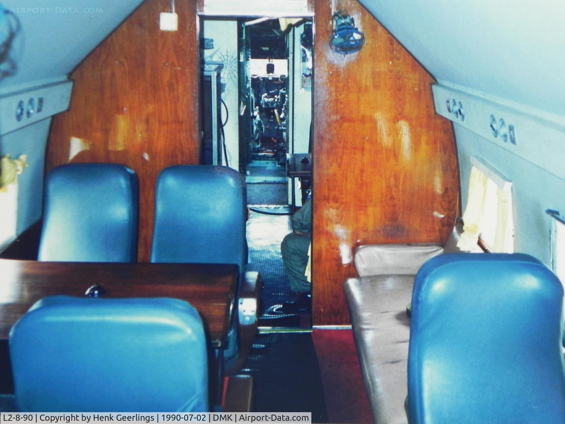L2-8-90, Douglas C-47B Skytrain C/N 16101/32849, Royal Thai AF, Don Muang Airport. Wing 6 Sqn 603 Scan from photo taken in Jul 1990VIP plane, cabin