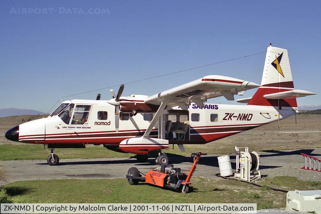 ZK-NMD, GAF N24A Nomad C/N N24A-60, GAF N-24A Nomad at Lake Tekapo, NZ in 2001.  Just before a memorable flight over Mount Cook and the Southern Alps.