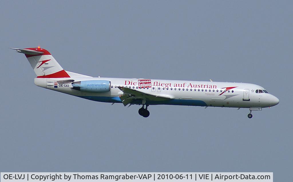 OE-LVJ, 1991 Fokker 100 (F-28-0100) C/N 11359, Austrian Arrows Fokker 100