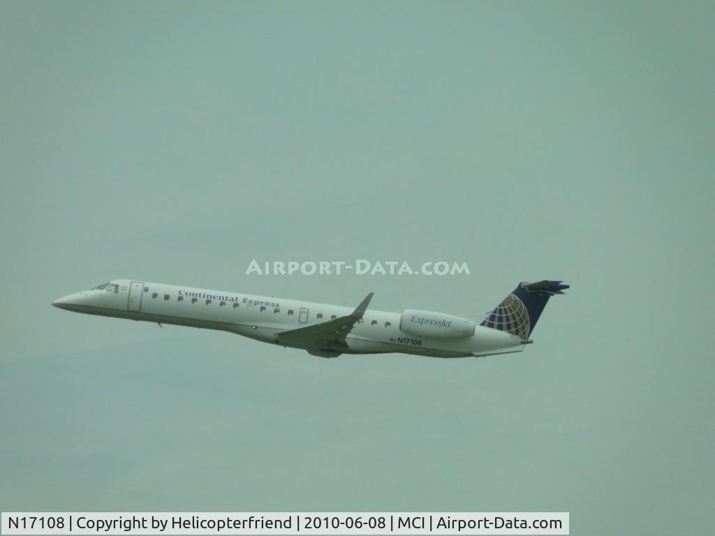 N17108, 2002 Embraer ERJ-145XR (EMB-145XR) C/N 145655, Airbourne with wheels up from runway 19R
