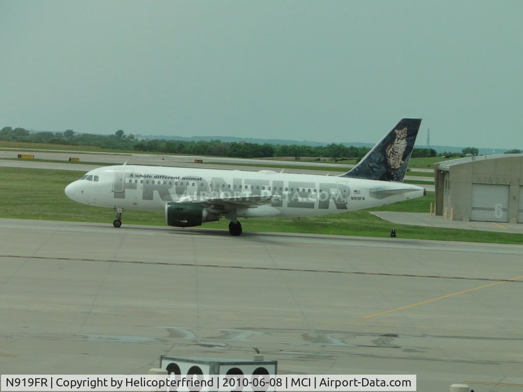 N919FR, 2003 Airbus A319-111 C/N 1980, A Whole Different Animal taxiing to their Terminal from 19R