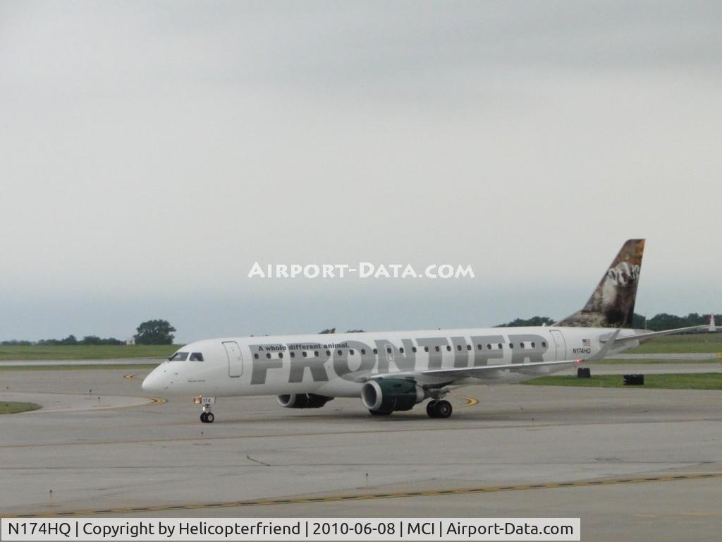 N174HQ, 2008 Embraer 190AR (ERJ-190-100IGW) C/N 19000211, The Badger is taxiing to terminal
