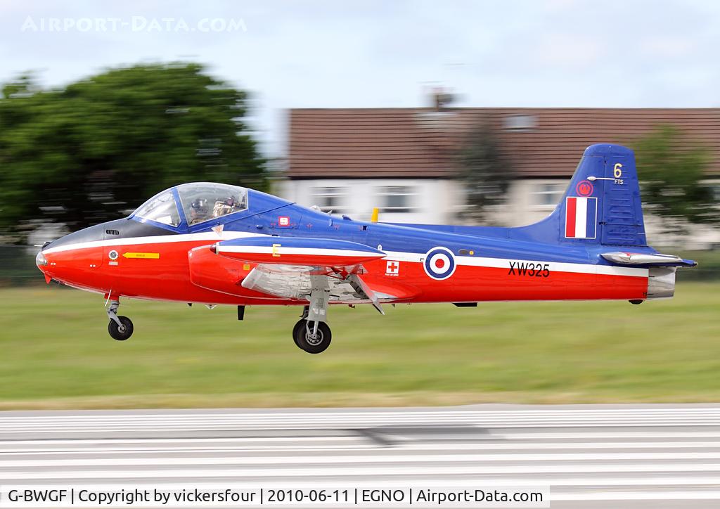 G-BWGF, 1970 BAC 84 Jet Provost T.5A C/N EEP/JP/989, Jet Provost T5B wearing RAF markings XW325 and its 6 FTS code 'E'.