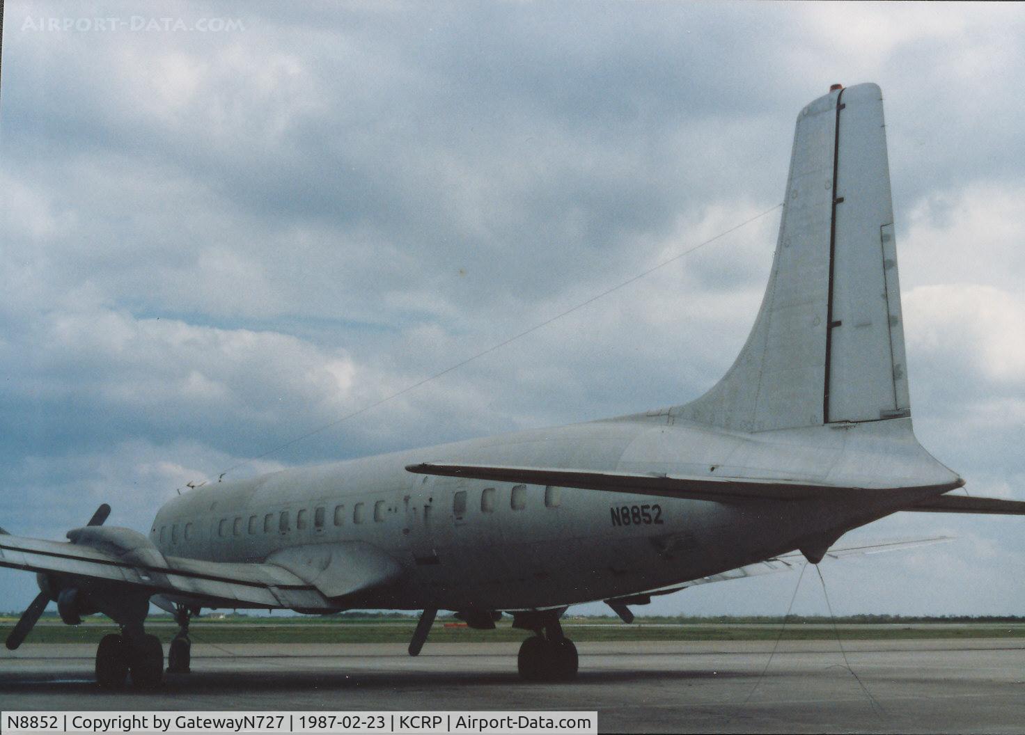 N8852, 1957 Douglas DC-7C Seven Seas Seven Seas C/N 45210, Delivered to Northwest Orient as N291 in September, 1957. This aircraft was involved in a drug smuggling attempt in September, 1983, and confiscated by the federal government. Ultimately sold and being parted out in Santo Domingo, Dominican Republic (SDQ/