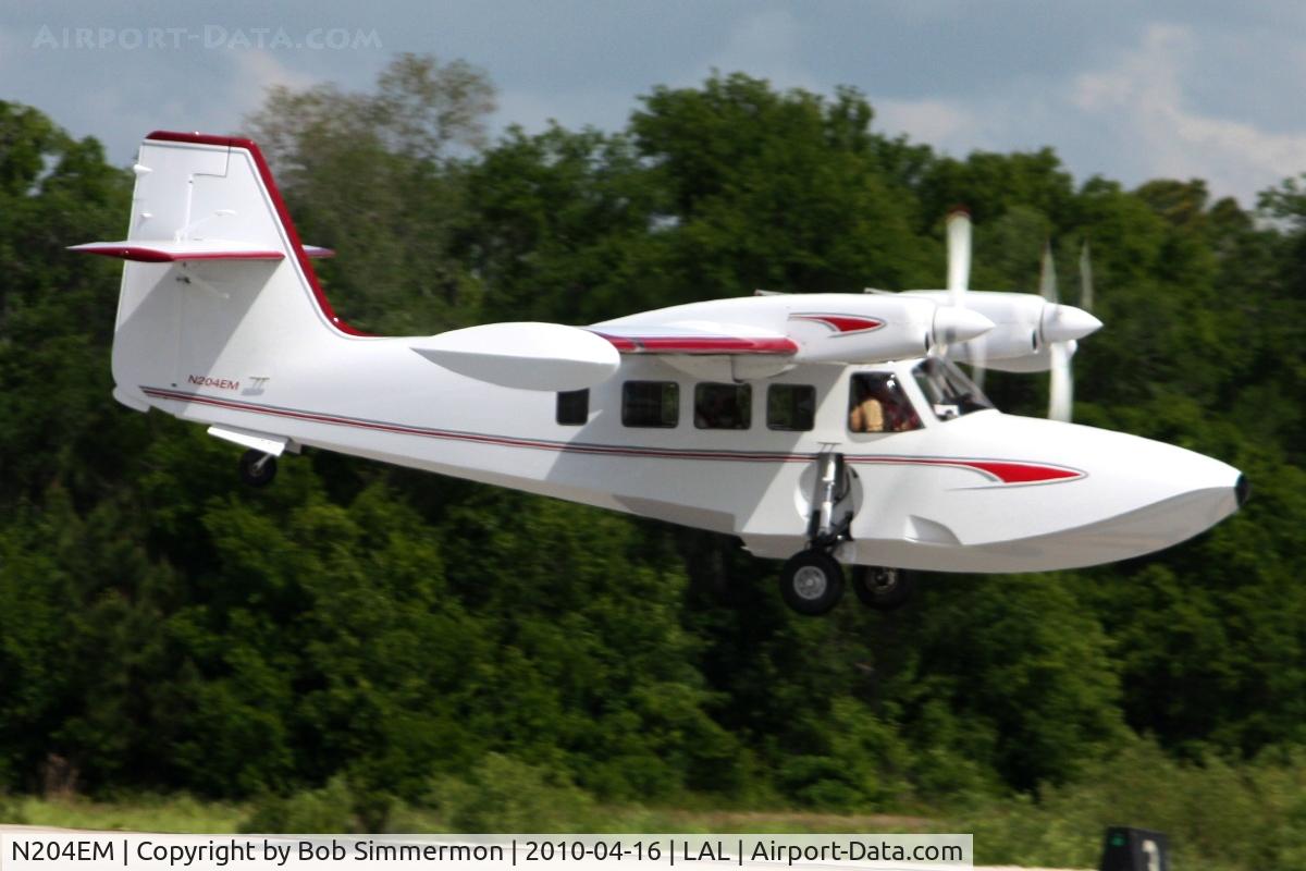 N204EM, 2006 Ellison-Mahon Gweduck C/N 001, Arriving at Lakeland, Florida during Sun N Fun 2010.