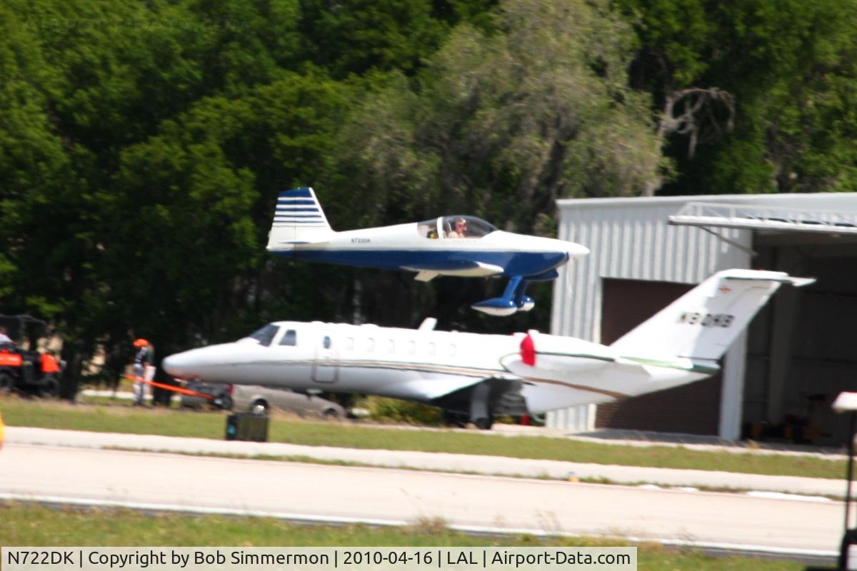N722DK, 2002 Vans RV-6 C/N 24298, Arriving at Lakeland, Florida during Sun N Fun 2010.