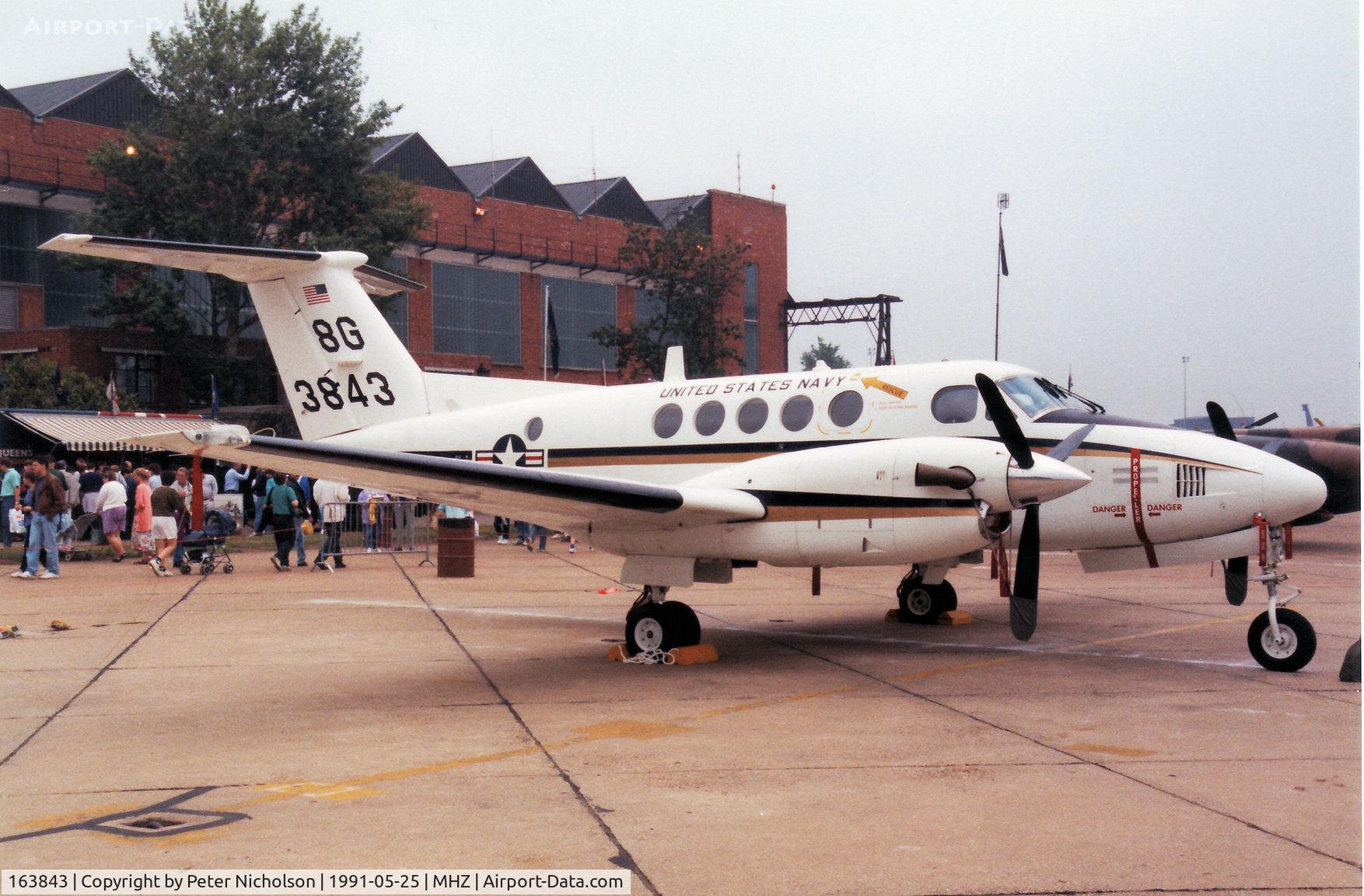 163843, 1987 Beech UC-12M Huron C/N BV-8, UC-12M Huron of the US Navy's Air Facility at RAF Mildenhall oln display at the 1991 Mildenhall Air Fete.