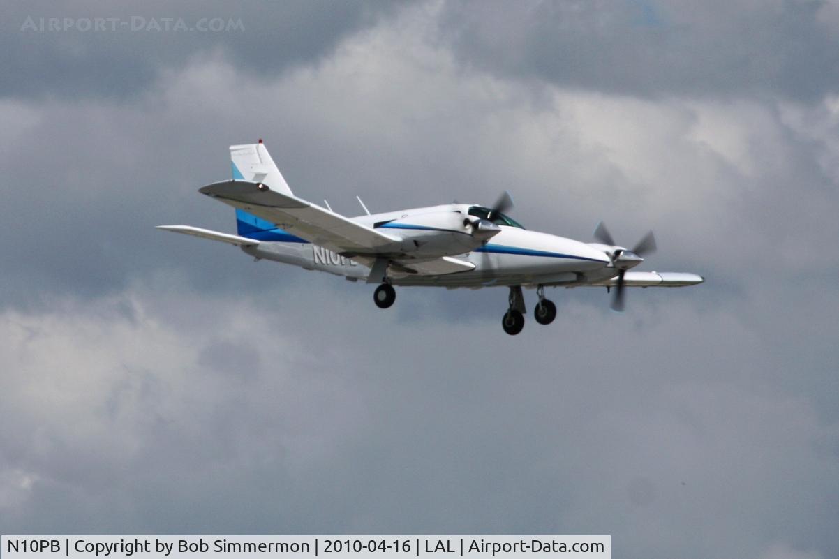 N10PB, 1974 Piper PA-34-200T Seneca II C/N 34-7570031, Arriving at Lakeland, Florida during Sun N Fun 2010.