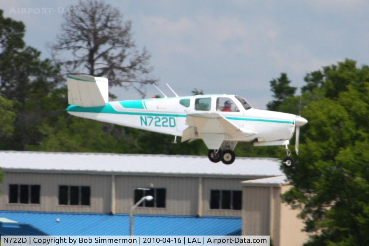 N722D, 1951 Beech C35 Bonanza C/N D-2993, Arriving at Lakeland, Florida during Sun N Fun 2010.