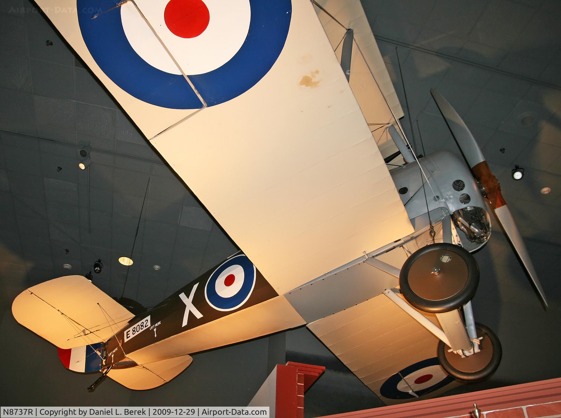 N8737R, 1963 Sopwith Snipe 7F1 Replica C/N 9262C, This genuine Sopwith Snipe was part of Cole Palen's original purchase of aircraft when he resided near Roosevelt Field, LI.  Cole Palen restored the aircraft and flew it at Old Rhinebeck Aerodrome for a number of years. Upon his death in 1993, he bequeste