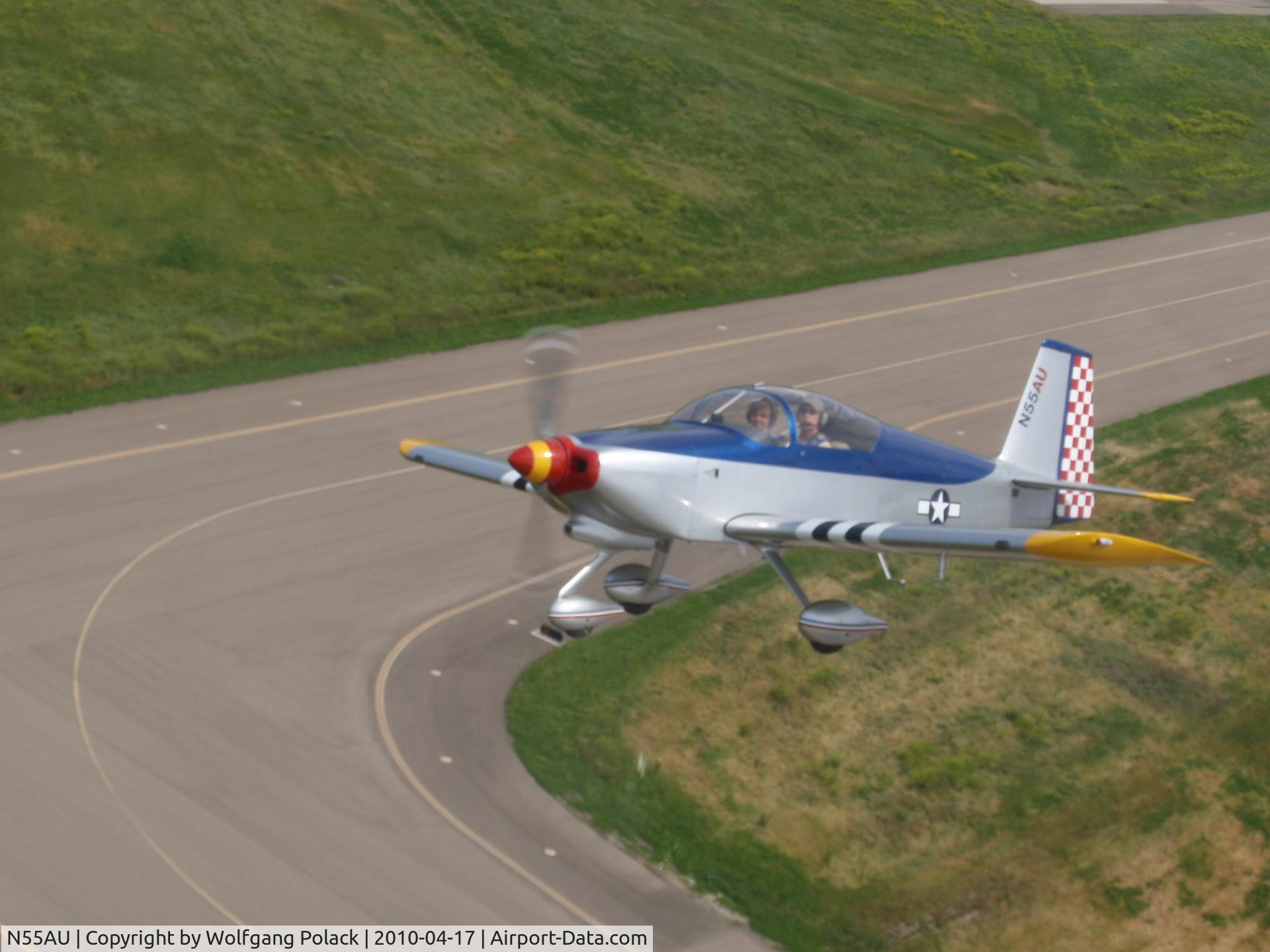 N55AU, 2003 Vans RV-6A C/N 60537, Departing SCK in formation with a Beech Baron
