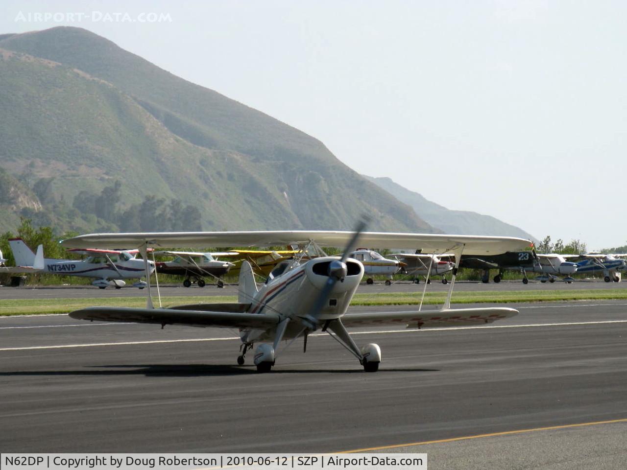 N62DP, 1988 Steen Skybolt C/N KEM 1, 1988 Glanville/Glanville STEEN SKYBOLT, Lycoming AEIO-360-B4A 180 Hp, taxi off the active