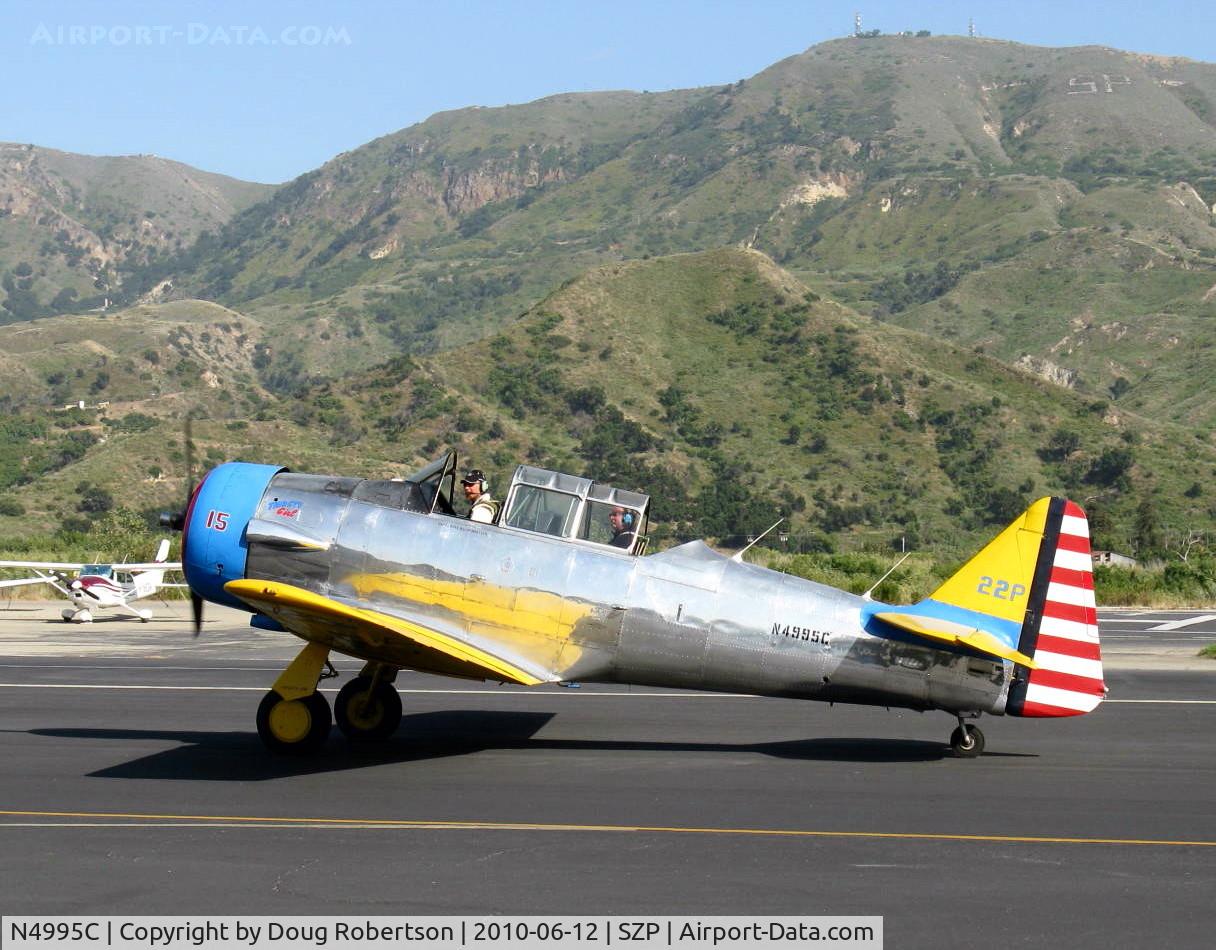 N4995C, 1949 North American T-6G Texan C/N 168-481, 1949 North American T-6G 'Thirsty Girl', (1949 factory reman), P&W R-1340 Wasp 500 Hp, Experimental class, taxi