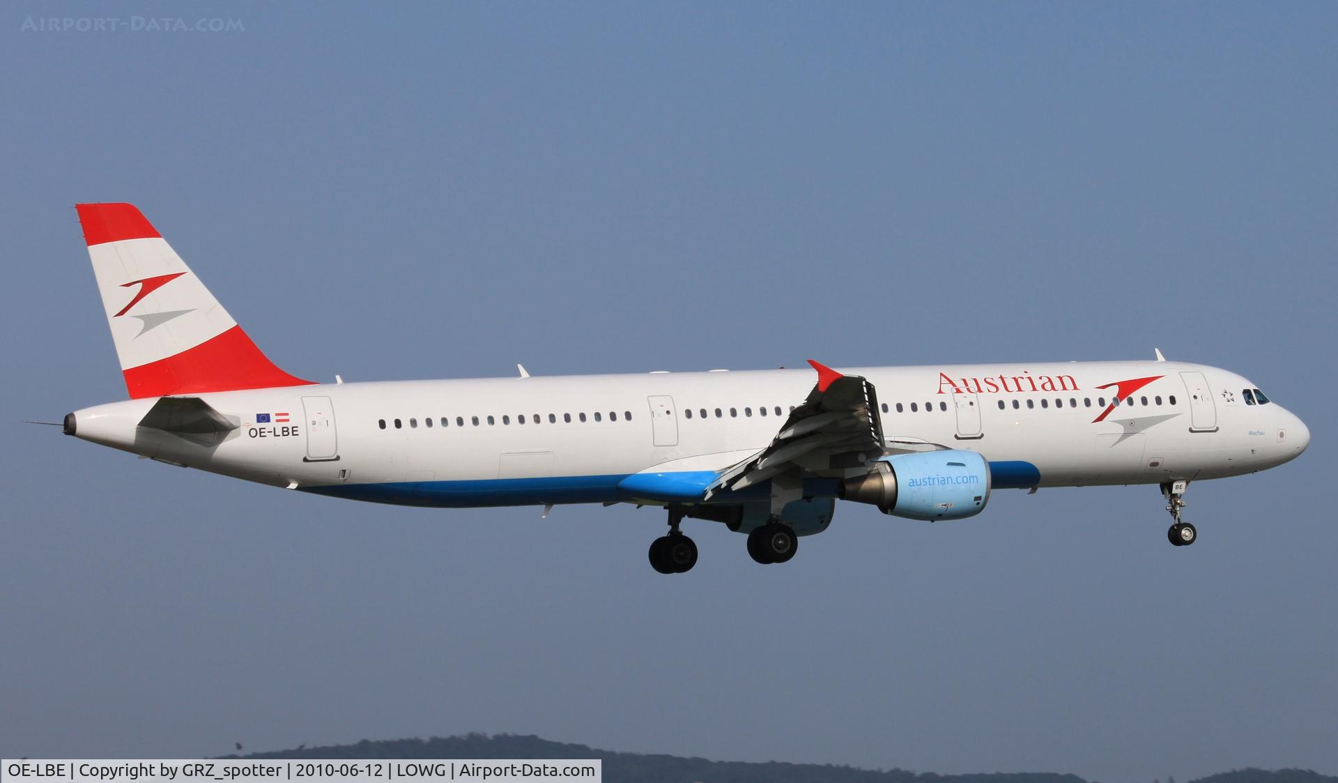 OE-LBE, 1998 Airbus A321-211 C/N 935, Aua A321