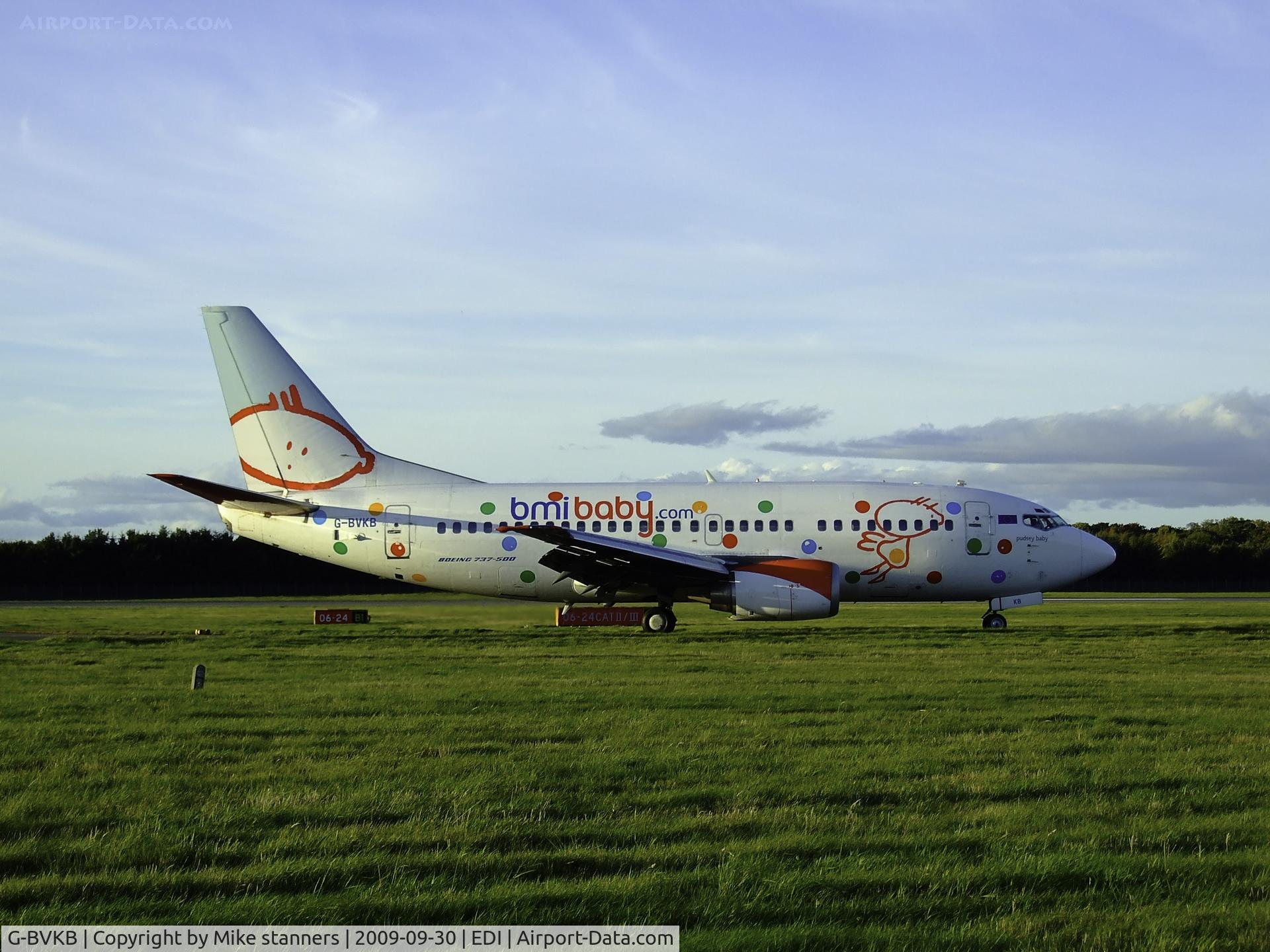 G-BVKB, 1994 Boeing 737-59D C/N 27268, A Colourful BMI Baby B737 Arrives at EDI In the late afternoon autumn sun light