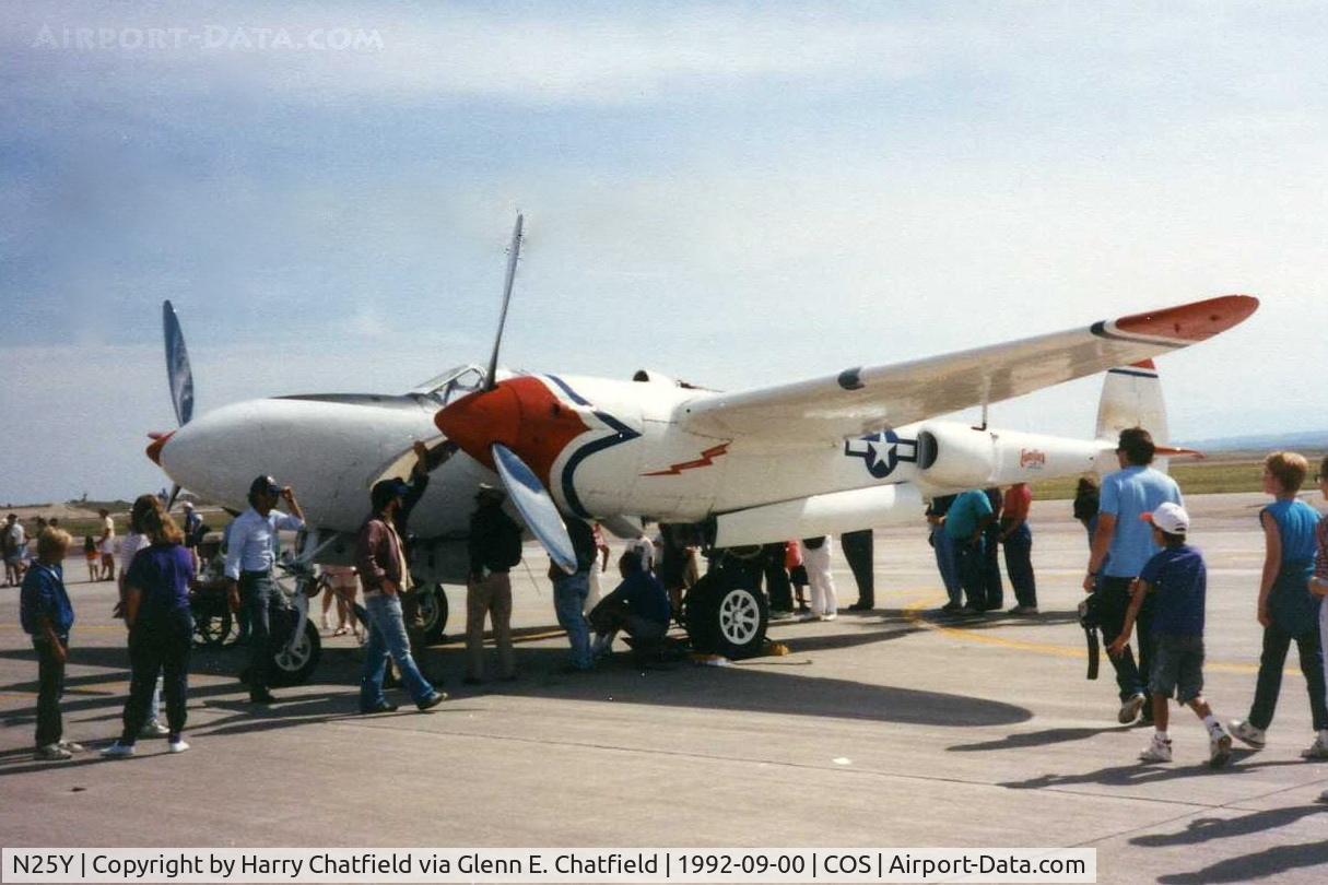 N25Y, 1944 Lockheed P-38L-5LO Lightning C/N AF44-53254, My father shot this photo in 1992.  What a difference from today when it now looks like it just rolled out of the factory