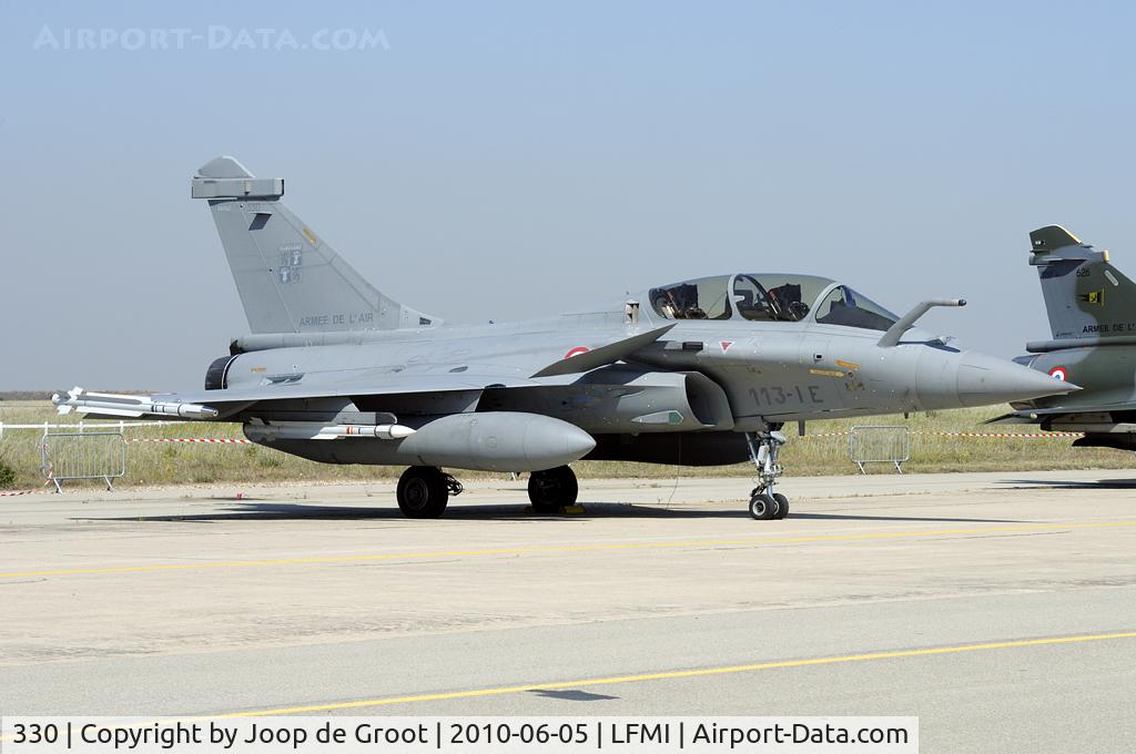 330, 2008 Dassault Rafale B C/N 330, EC01.091. On the static of the Istres open house. For some dubious reason there were fences behind the aircraft though no people were allowed in that field. Quite anaoying...