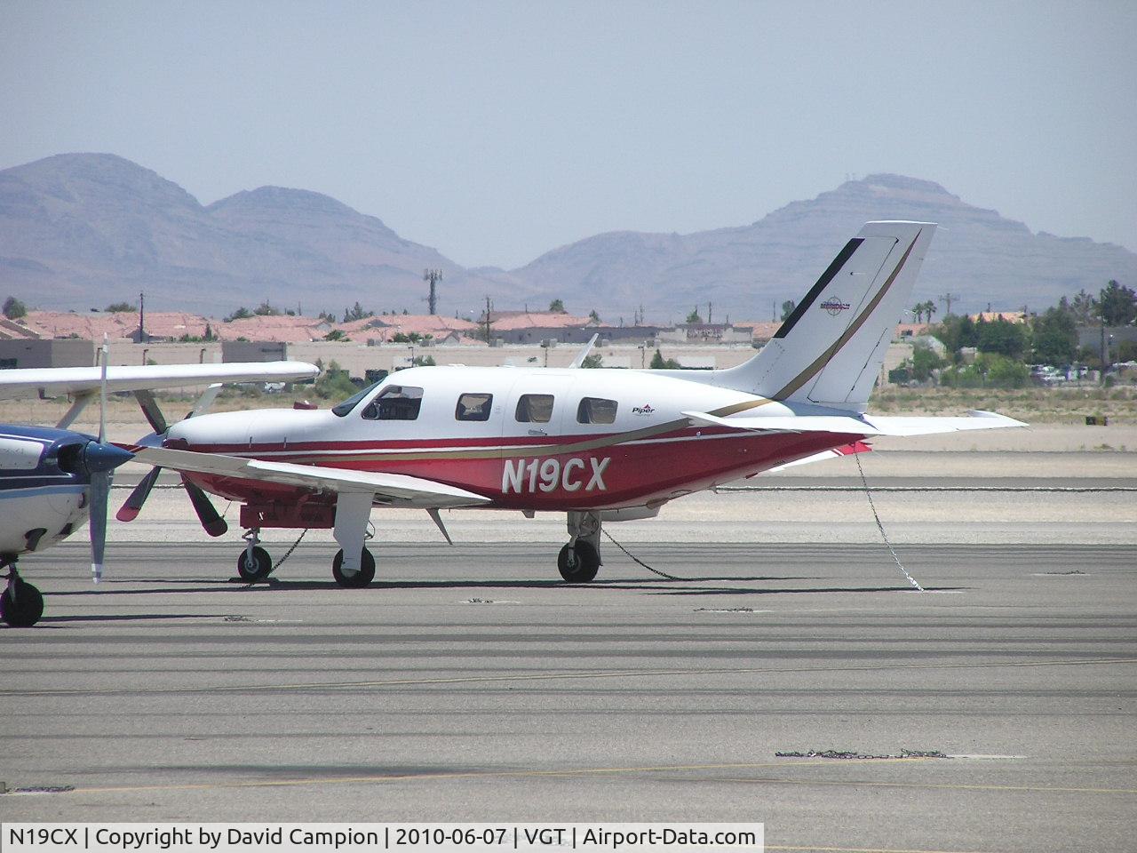 N19CX, 2001 Piper PA-46-500TP C/N 4697077, in 110 degrees of heat at North Las vegas