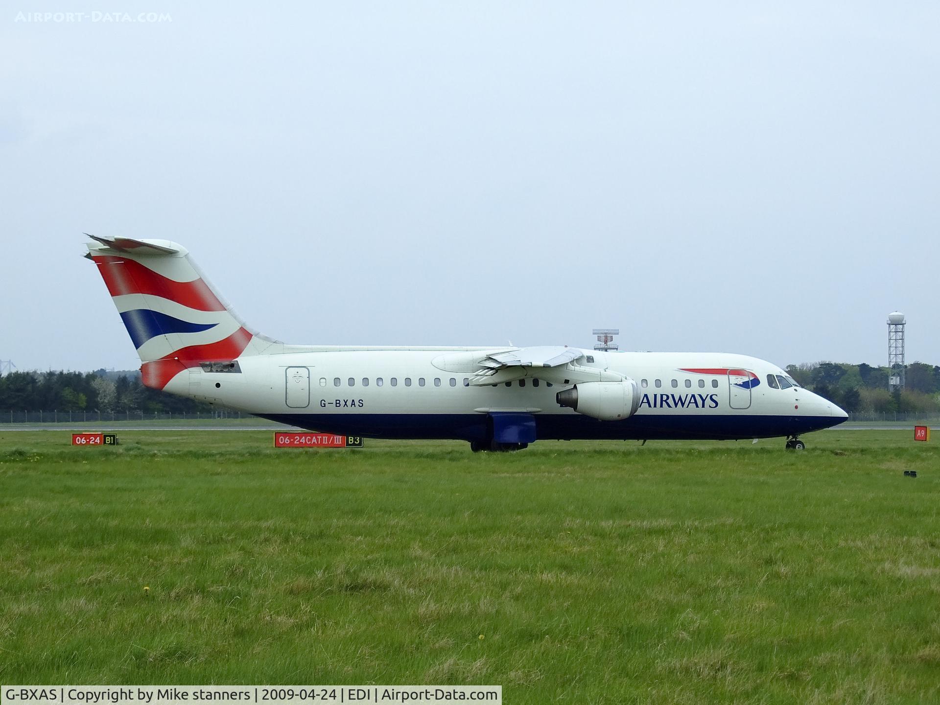 G-BXAS, 1997 British Aerospace Avro 146-RJ100 C/N E3301, British airways RJ100 Arrives at EDI