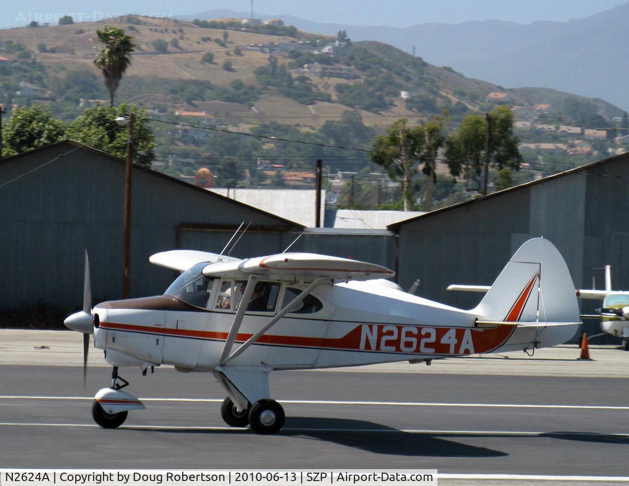 N2624A, 1953 Piper PA-22-135 Tri-Pacer C/N 22-1091, 1953 Piper PA-22-135 TRI-PACER, Lycoming O-320 upgrade, takeoff roll Rwy 22