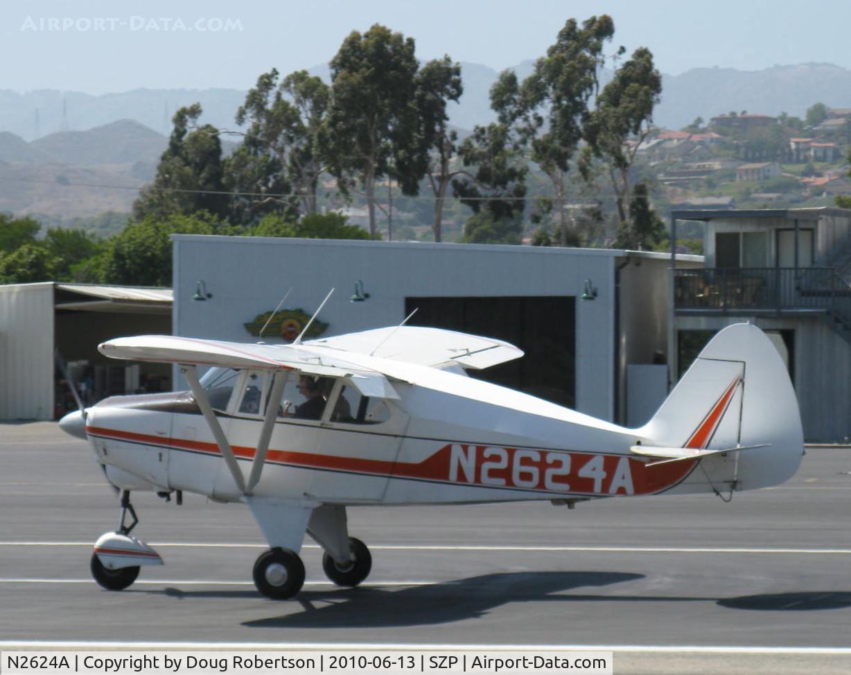 N2624A, 1953 Piper PA-22-135 Tri-Pacer C/N 22-1091, 1953 PIPER PA-22-135 TRI-PACER, Lycoming O-320 upgrade, landing roll Rwy 22