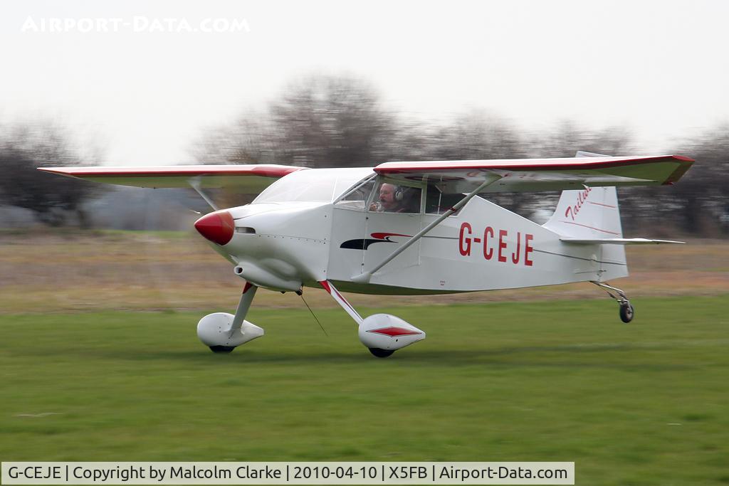G-CEJE, 2007 Wittman W-10 Tailwind C/N PFA 031-14003, Wittman W-10 Tailwind at Fishburn Airfield, UK in 2010.