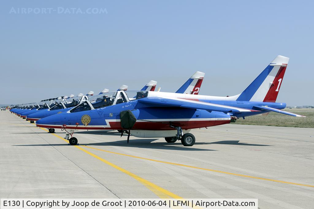 E130, Dassault-Dornier Alpha Jet E C/N E130, Nice line up of the Patrouille de France.