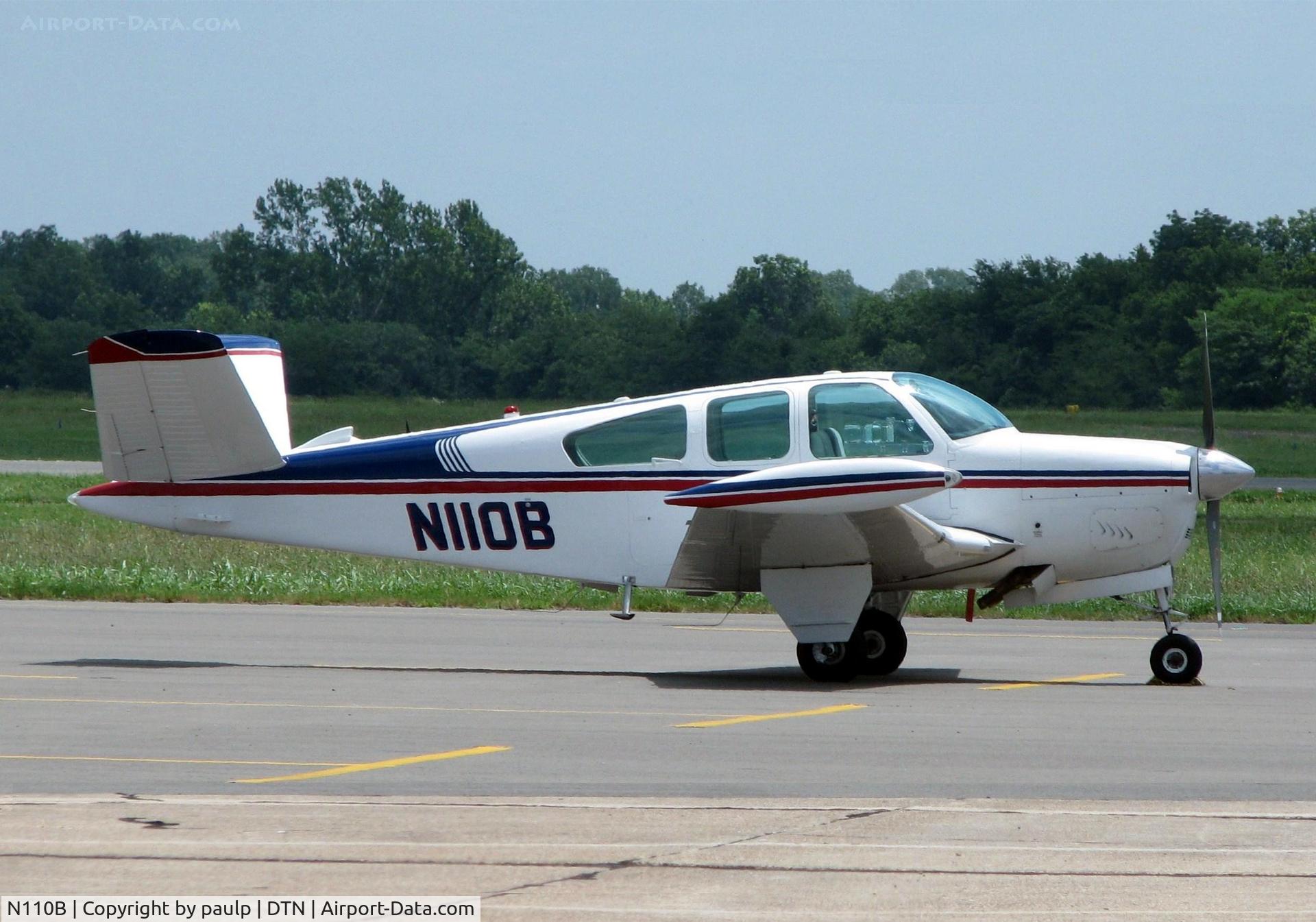 N110B, 1955 Beech G35 Bonanza C/N D-4416, At Downtown Shreveport.