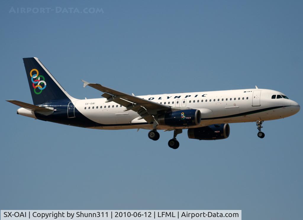 SX-OAI, 2007 Airbus A320-232 C/N 3162, Landing rwy 31R for Aegean Airlines