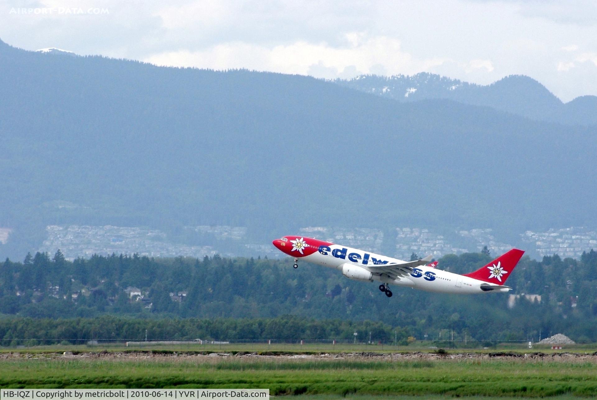 HB-IQZ, 2000 Airbus A330-243 C/N 369, departure from YVR