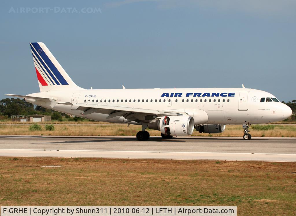 F-GRHE, 1999 Airbus A319-111 C/N 1020, Landing rwy 23